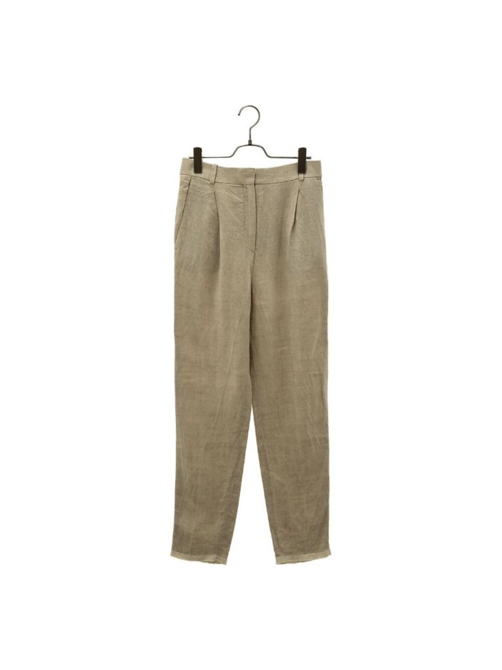 Celine Phoebe Philo Era Linen Tucked Trousers Pants Beige 34